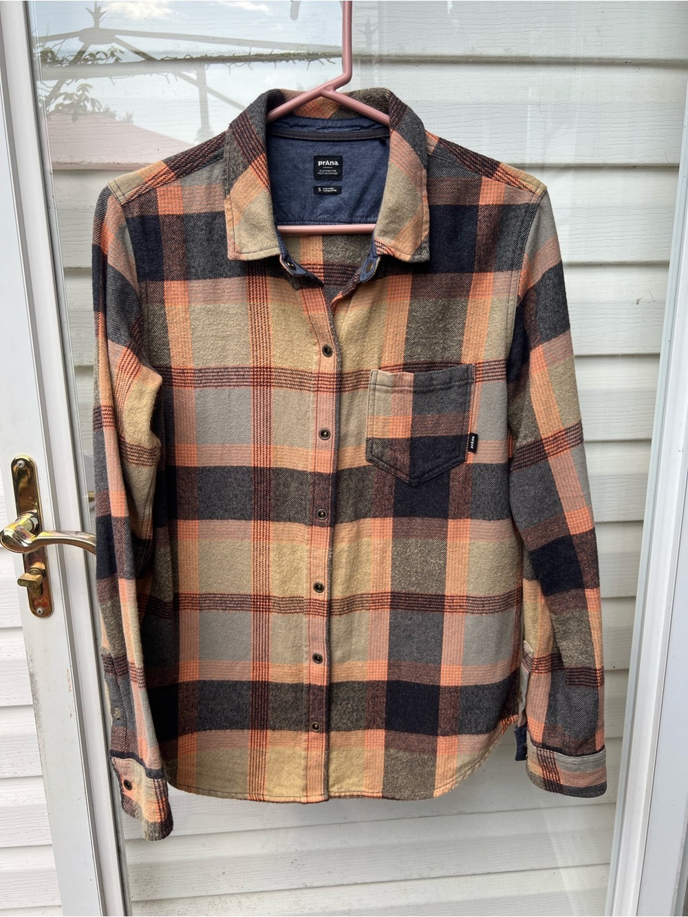 prAna Woman’s Golden Canyon Flannel Long Sleeve Plaid Size Small